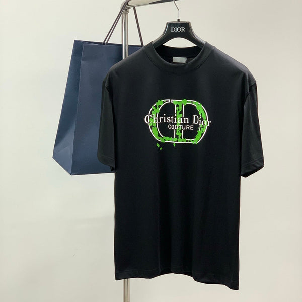 Dior Crew Neck Short-sleeved T-shirt Black in Cotton 232886