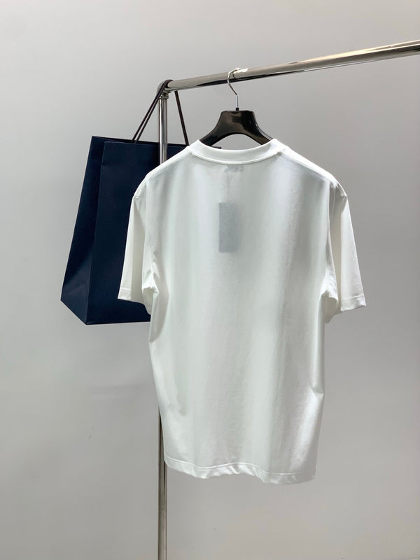 Dior Crew Neck Short-sleeved T-shirt White in Cotton 232885