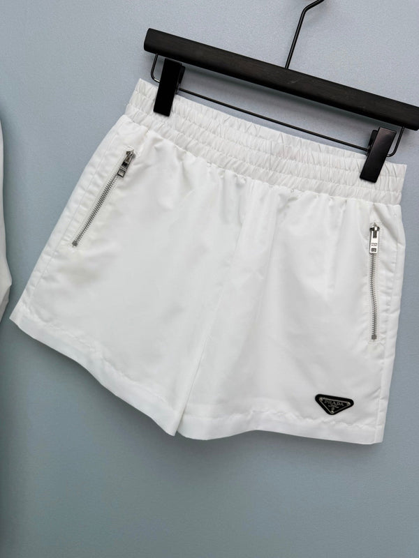 Prada Half-zip Pullover Top and Shorts White in Polyester 234857