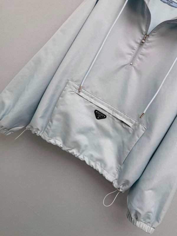 Prada Half-zip Pullover Top and Shorts Light Blue in Polyester 234855