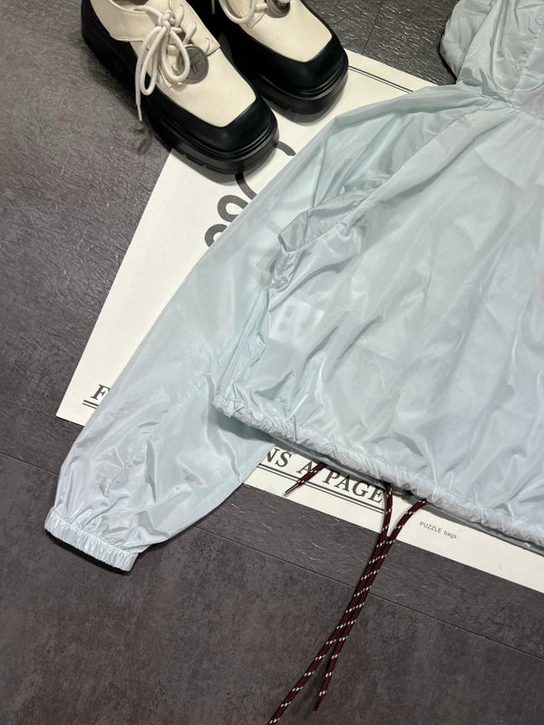 Prada Lightweight Sun Protection Windbreaker Jacket  Light Blue in Polyester 234570