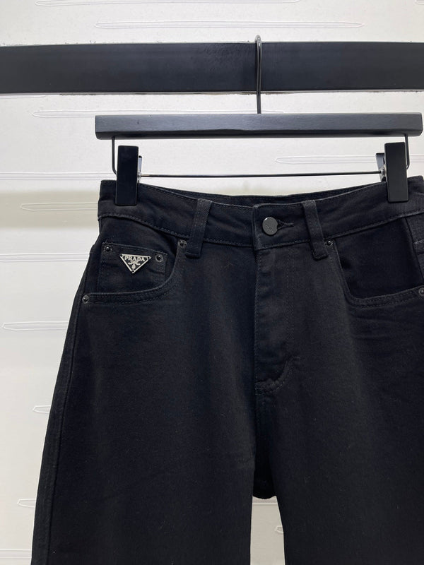 Prada Straight-leg Jeans Black in Cotton 227359