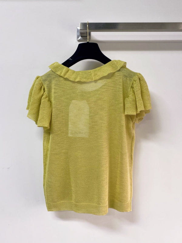 Chanel Short-Sleeve T-Shirt Light Yellow-green in Wool 252206