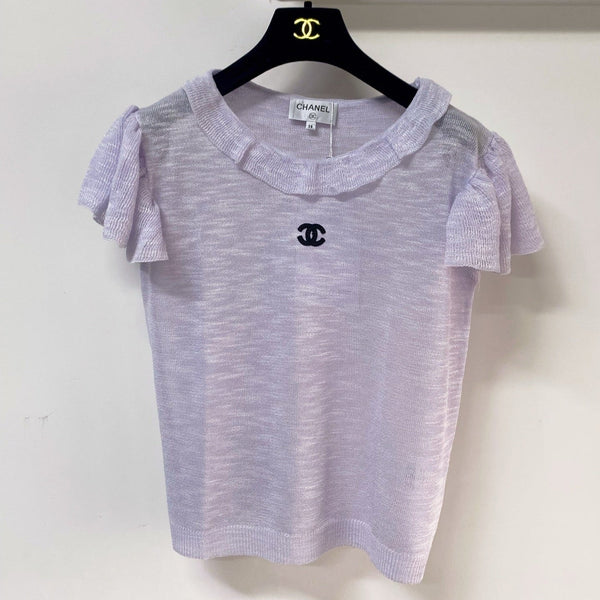 Chanel Short-Sleeve T-Shirt Purple in Wool 252205