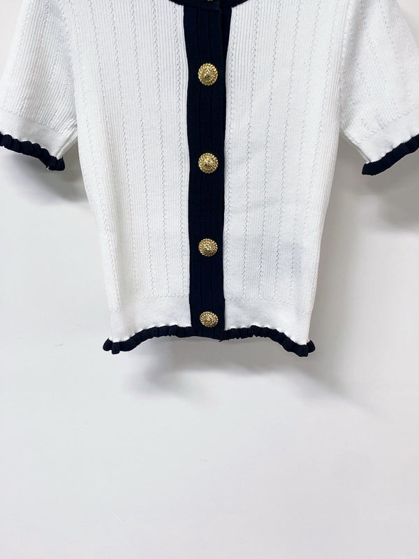 Balmain Cardigan Short-sleeved Shirt White in Polyester 178810