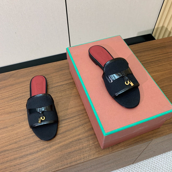 LP Color-blocked Sandals Black in Canvas 703245