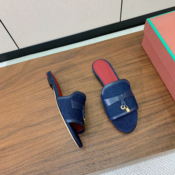 LP Color-blocked Sandals Blue in Canvas 703244