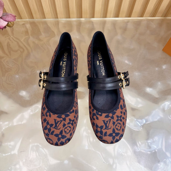 LV Romy Flat Ballerina Brown in Canvas 703061