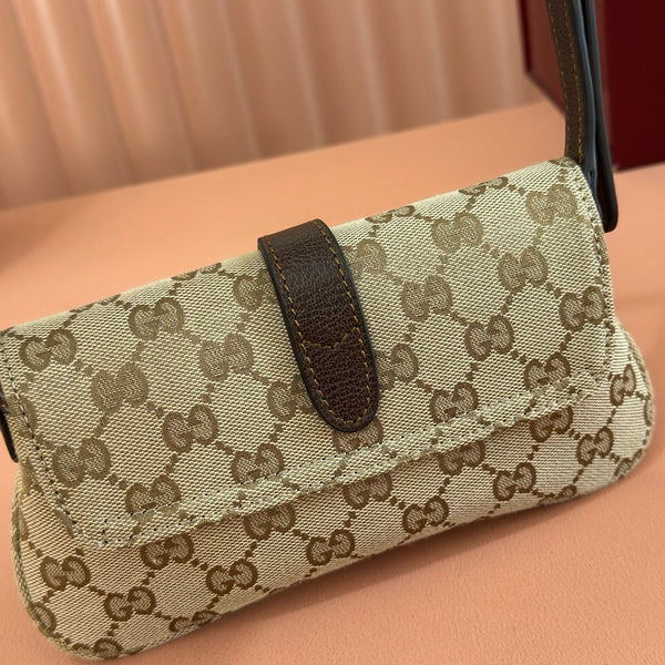 Gucci 26 Jackie Small 21.5cm Brown in Canvas 284987
