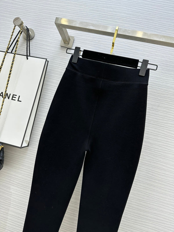 Chanel Black Leggings in Baby Velvet 276220