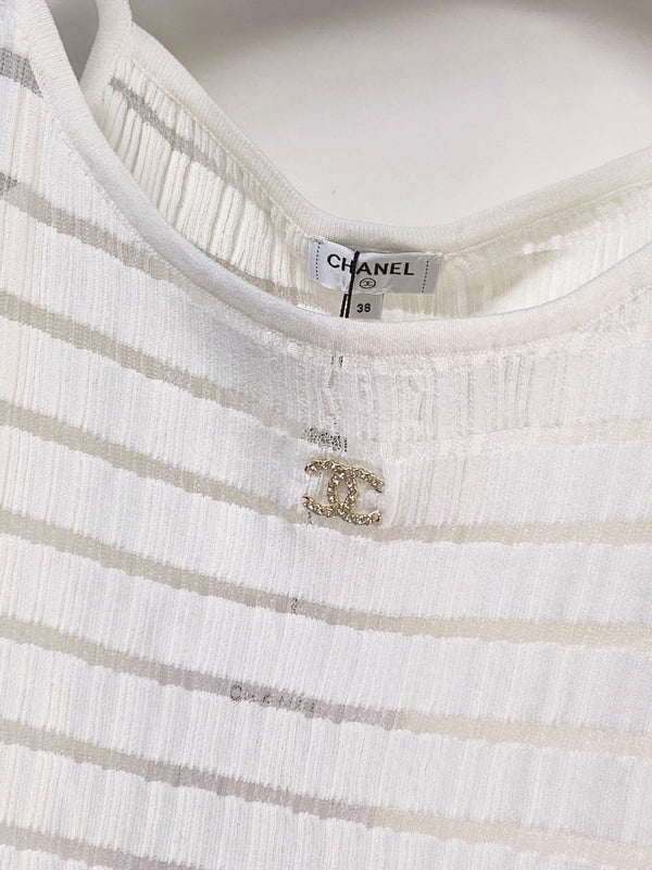 Chanel Vest White in Polyester 273023