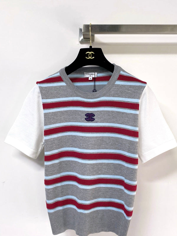 Chanel Short-Sleeve T-Shirt Gray in Acrylic 287140