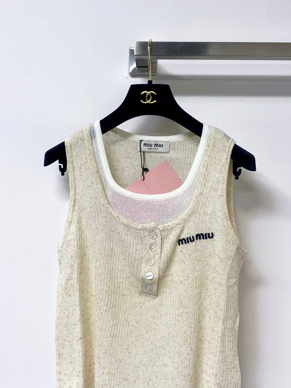 Miu Miu Vest Beige in Wool 305870