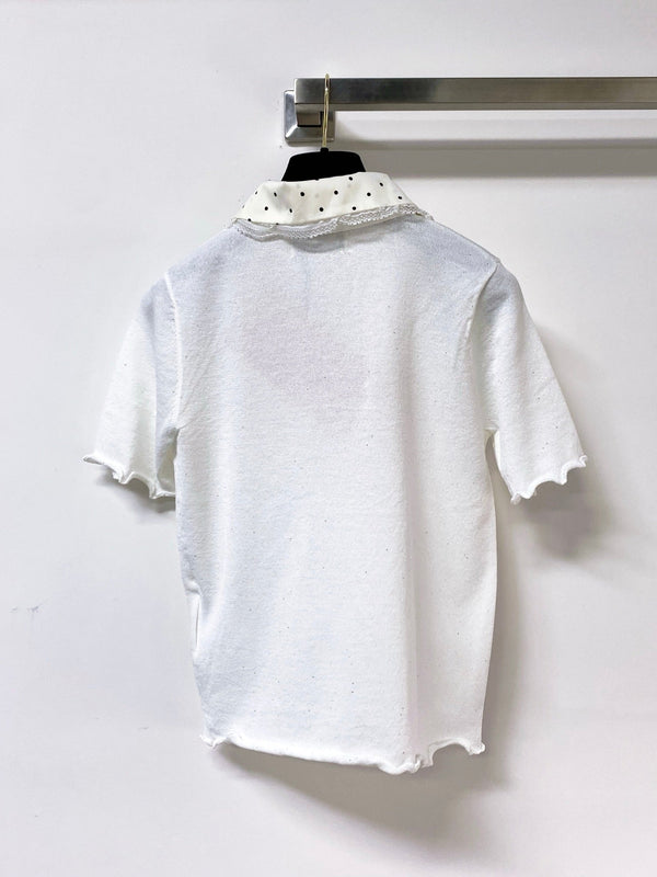 Miu Miu Short-Sleeve T-Shirt White in Tencel 305839