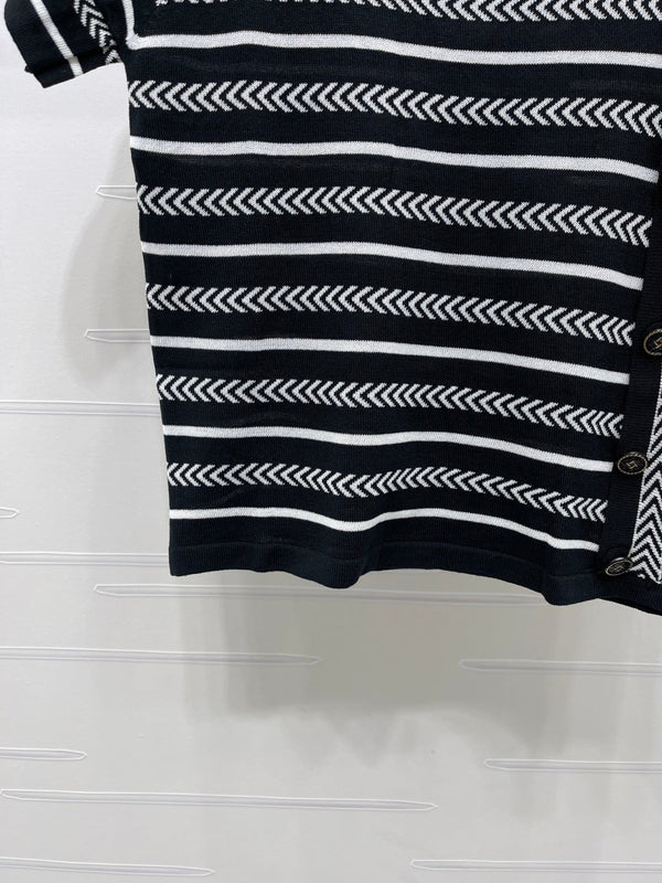 Chanel 26 Short-sleeved Top Black in Nitrile Cotton 373098