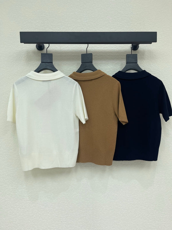 Miu Miu 26 Zip-up Polo Shirt in Wool 370566