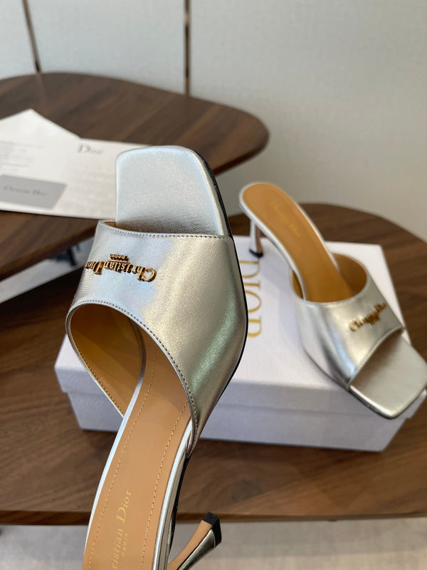 Dior 26 Sandal 70mm Silver in Cowhide 727965