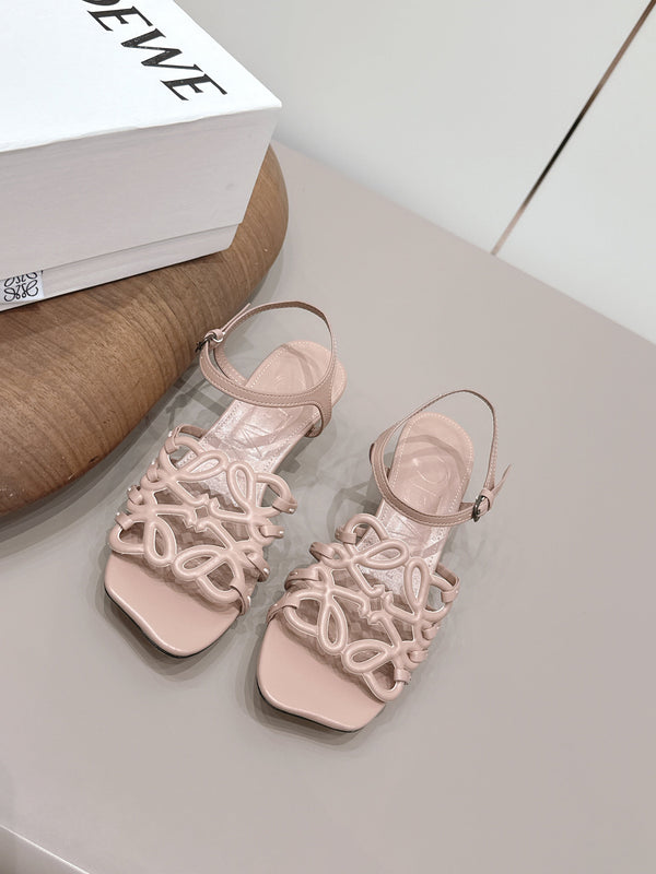 Loewe 26 Sandal 50 Pink in Sheepskin 738802