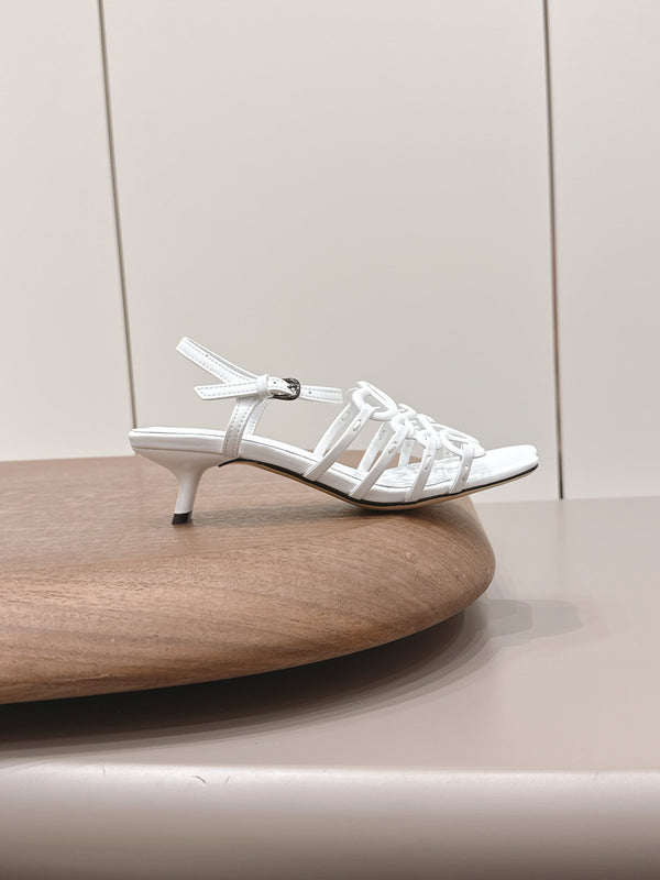 Loewe 26 Sandal 50 White in Sheepskin 738800