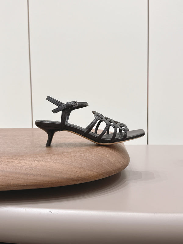 Loewe 26 Sandal 50 Black in Sheepskin 738799