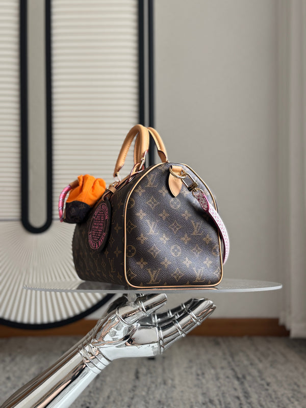Louis Vuitton Speedy Soft 30 Brown in Canvas Cowhide