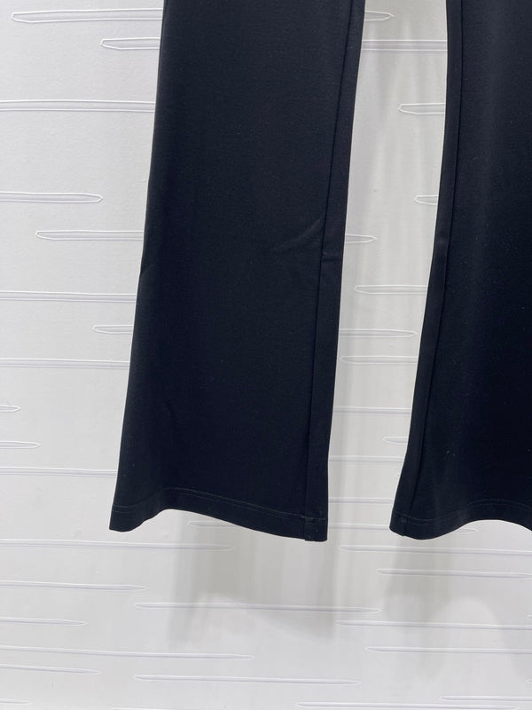 Chanel Webbing Letter Flare Pants Black in Rayon  376052