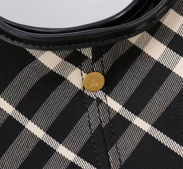 Burberry Large Check Tote Bag 41cm Black in Calfskin