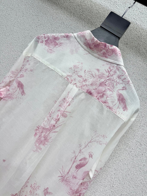 Dior Pink Printed Shirt in Cotton 376600