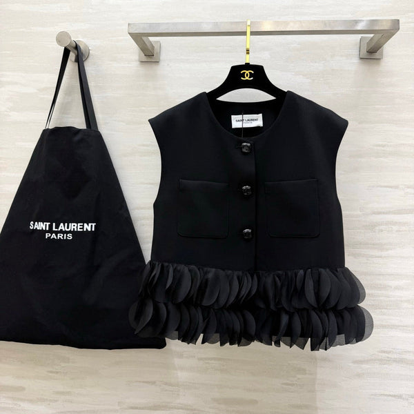 YSL 26 Petal Vest Black in Cotton 377430