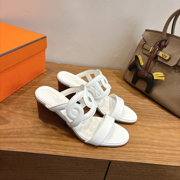 Hermès Sandal 60 White in Calfskin 743964