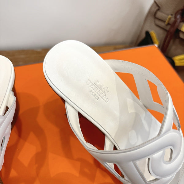 Hermès Sandal 60 White in Calfskin 743964