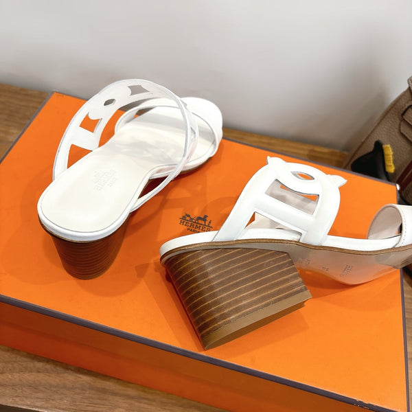Hermès Sandal 60 White in Calfskin 743964