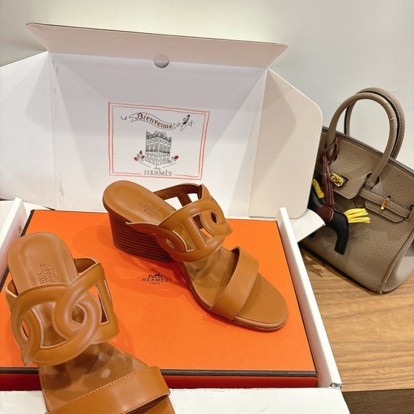 Hermès Sandal 60 Brown in Calfskin 743969