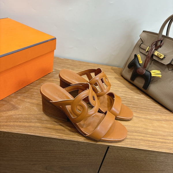 Hermès Sandal 60 Brown in Calfskin 743969