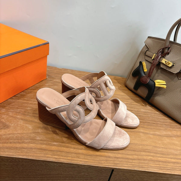 Hermès Sandal 60 Beige in Suede 743970