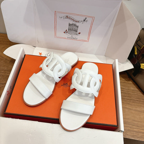 Hermès Sandal White in Calfskin 743975