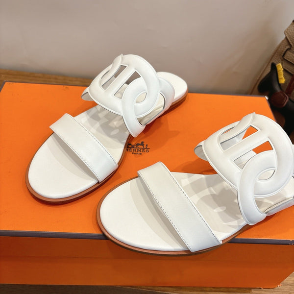 Hermès Sandal White in Calfskin 743975