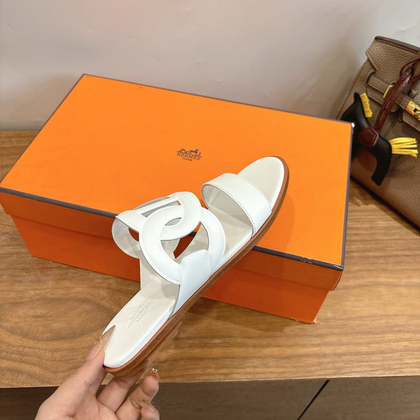 Hermès Sandal White in Calfskin 743975