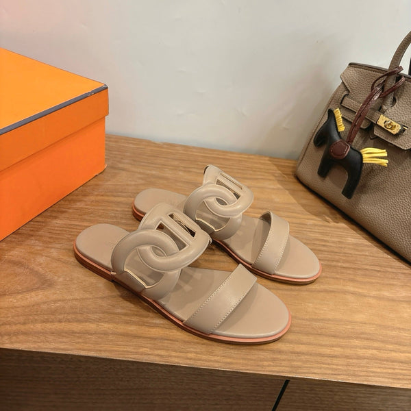 Hermès Sandal Beige in Calfskin 743977