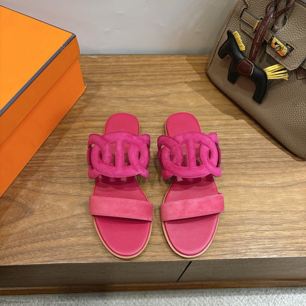 Hermès Sandal Pink in Suede 743982