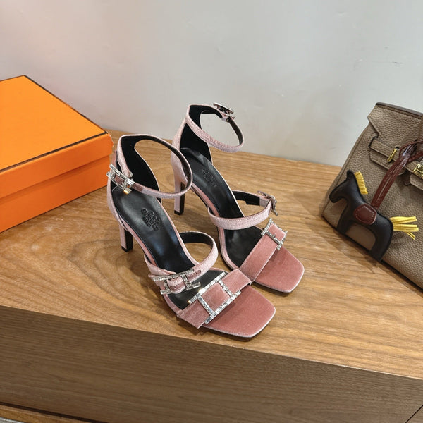 Hermès Liv Sandal 10.5 Brown in Velvet 744073