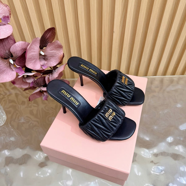 MM Pointed-Toe High Heels 85 Black in Sheepskin 749061