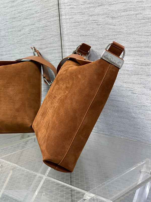 CD Diorly Bag 31.5cm Brown in Nubuck Leather 286586