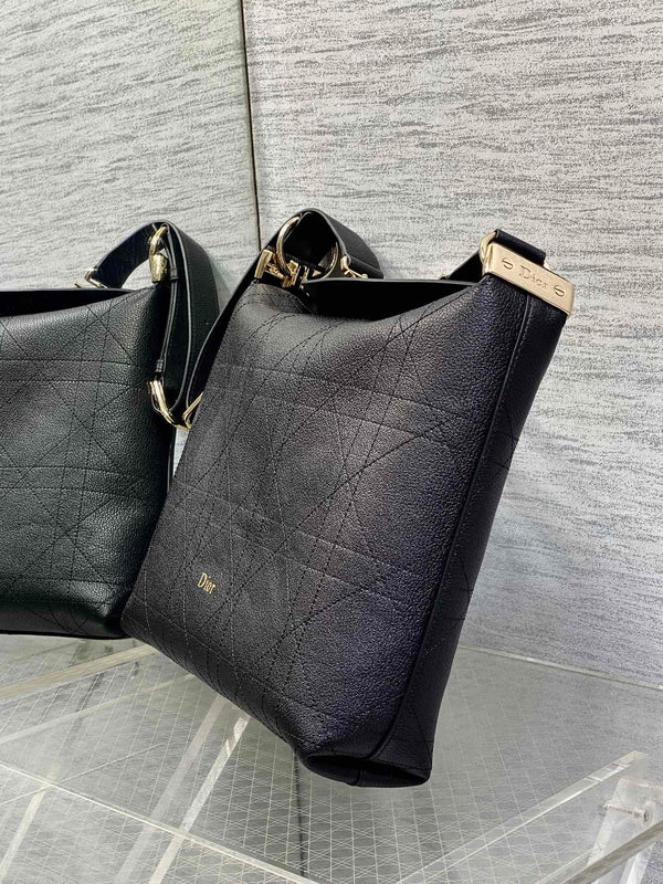 CD Diorly Bag 31.5cm Black in Cowhide 286592