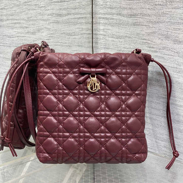 CD Dior Adiorable Bag 22cm Burgundy in Quilted Leather 286633