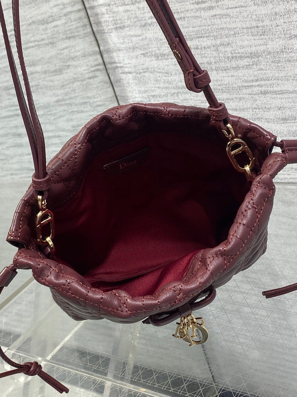 CD Dior Adiorable Bag 22cm Burgundy in Quilted Leather 286633
