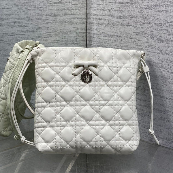 CD Dior Adiorable Bag 22cm White in Quilted Leather 286635