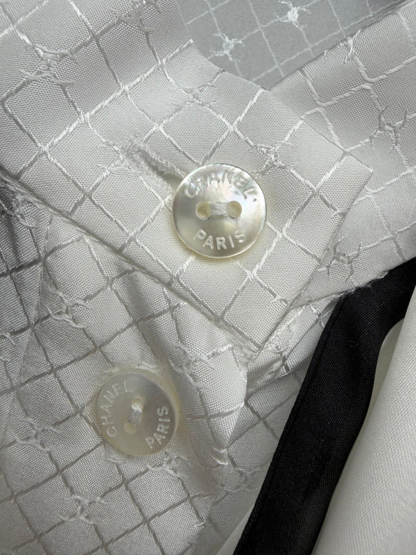 CC Diamond-Patterned Jacquard Shirt White in Silk 379087
