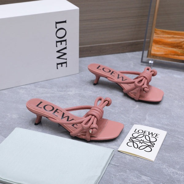 Loew 26 Knot Sandals 45mm Earthy Pink in Lambskin 759439