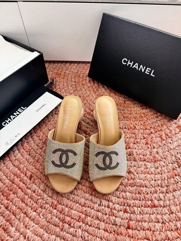 CD 26SS Pearl Heel 70mm Bow Sandals Gold in Cowhide 760559